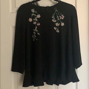 LC Lauren Conrad sweater with embroidered flowers